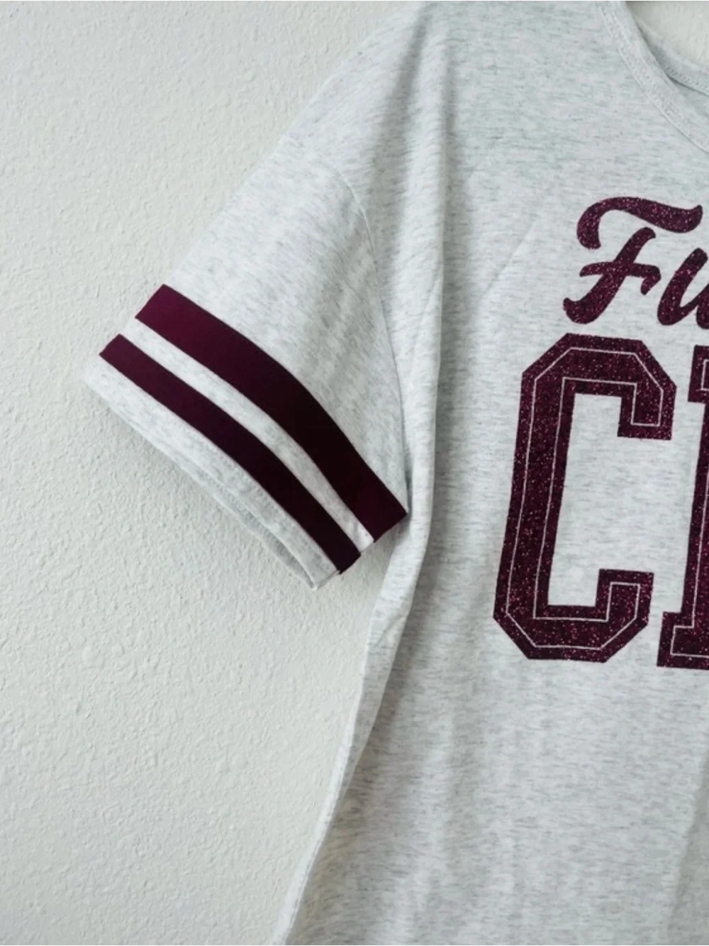 Justice Girls' Gray Tee with Maroon 'Future CEO' Graphic